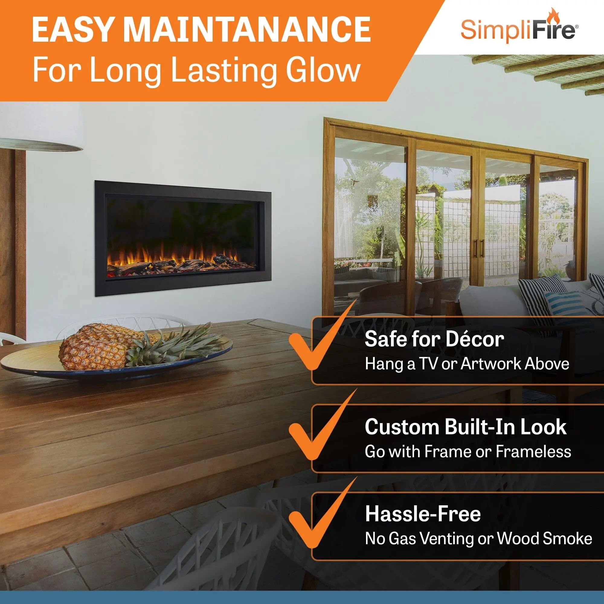 SimpliFire 43-in Forum Outdoor Linear Electric Fireplace