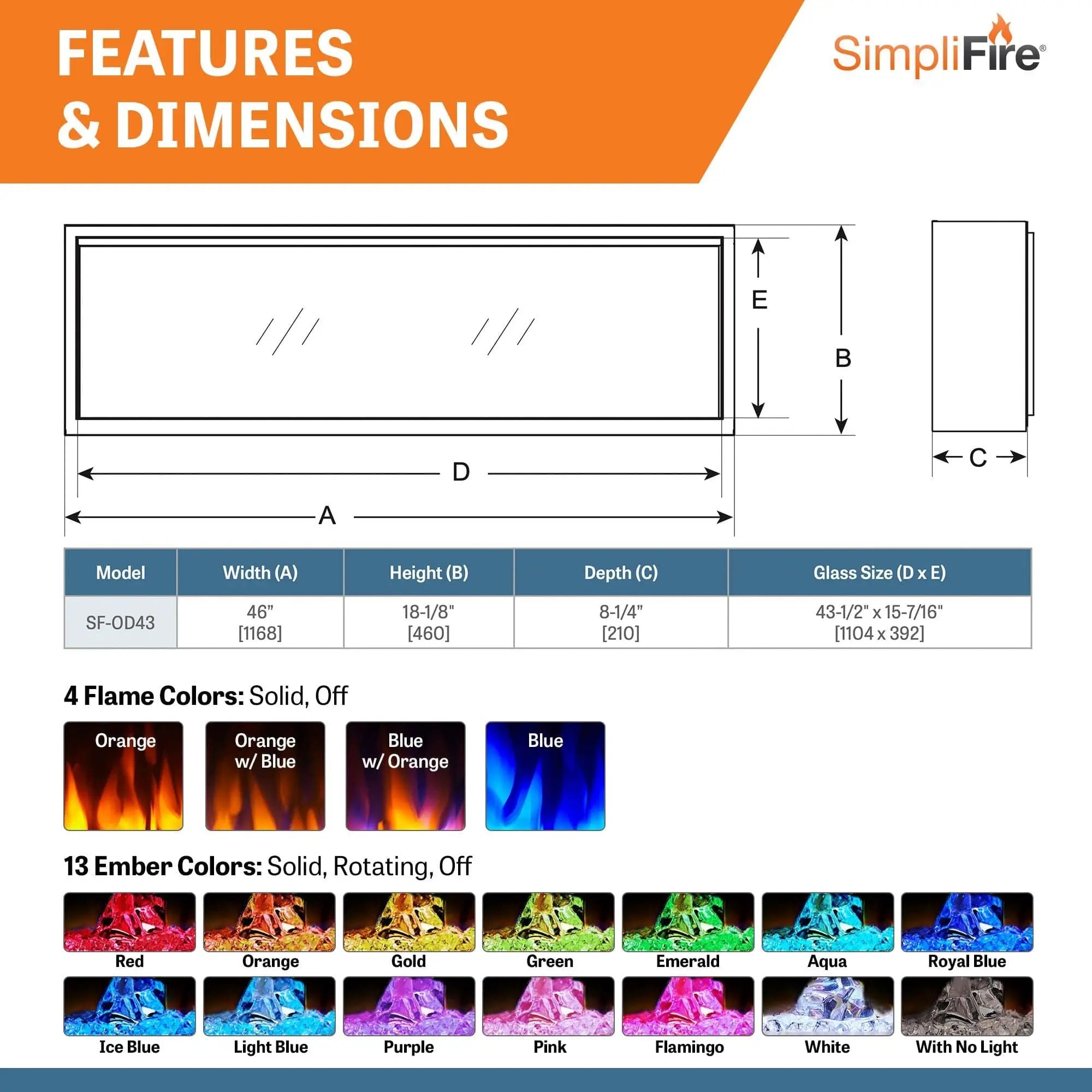 SimpliFire 43-in Forum Outdoor Linear Electric Fireplace