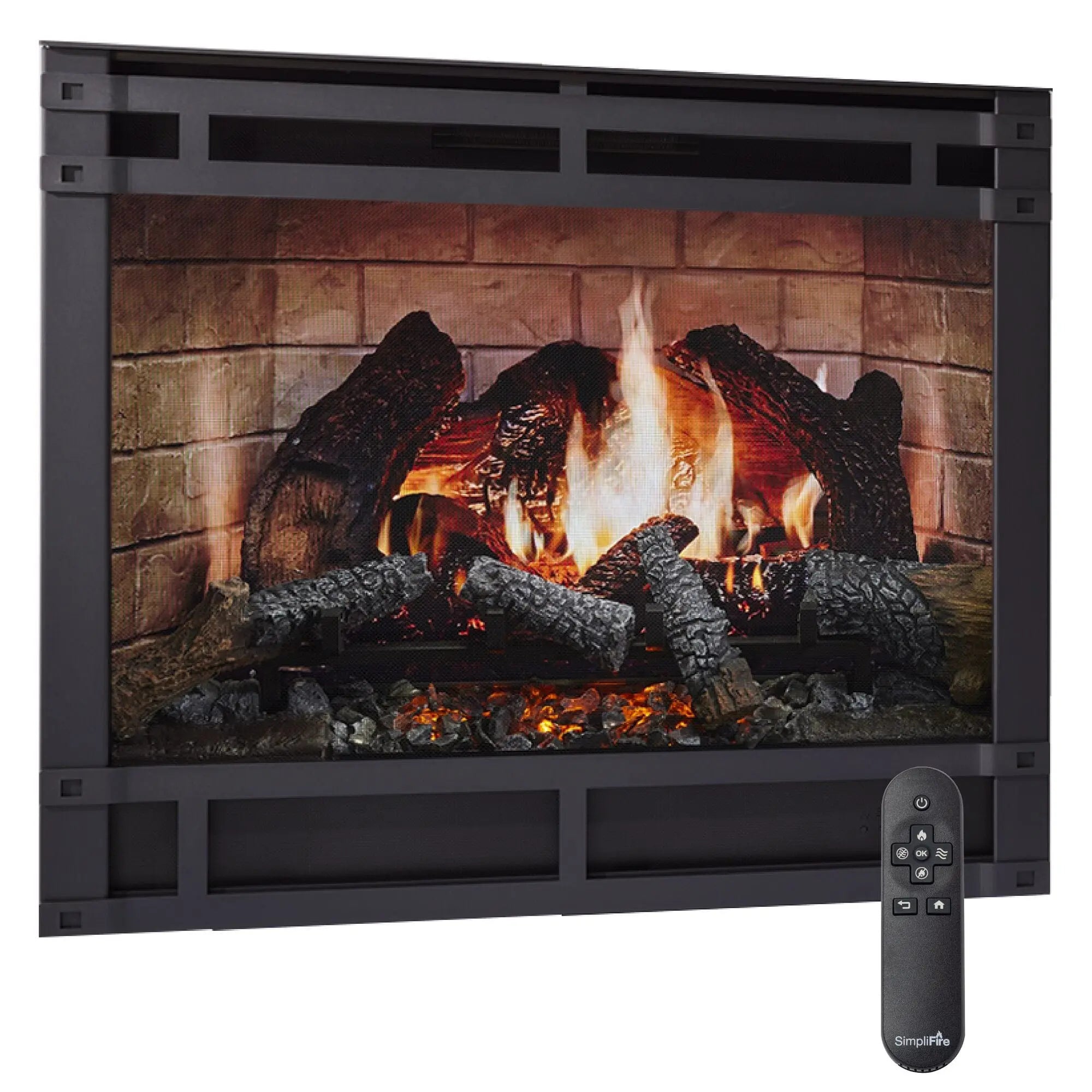 SimpliFire Inception 36-in Electric Fireplace with Halston Decorative Front