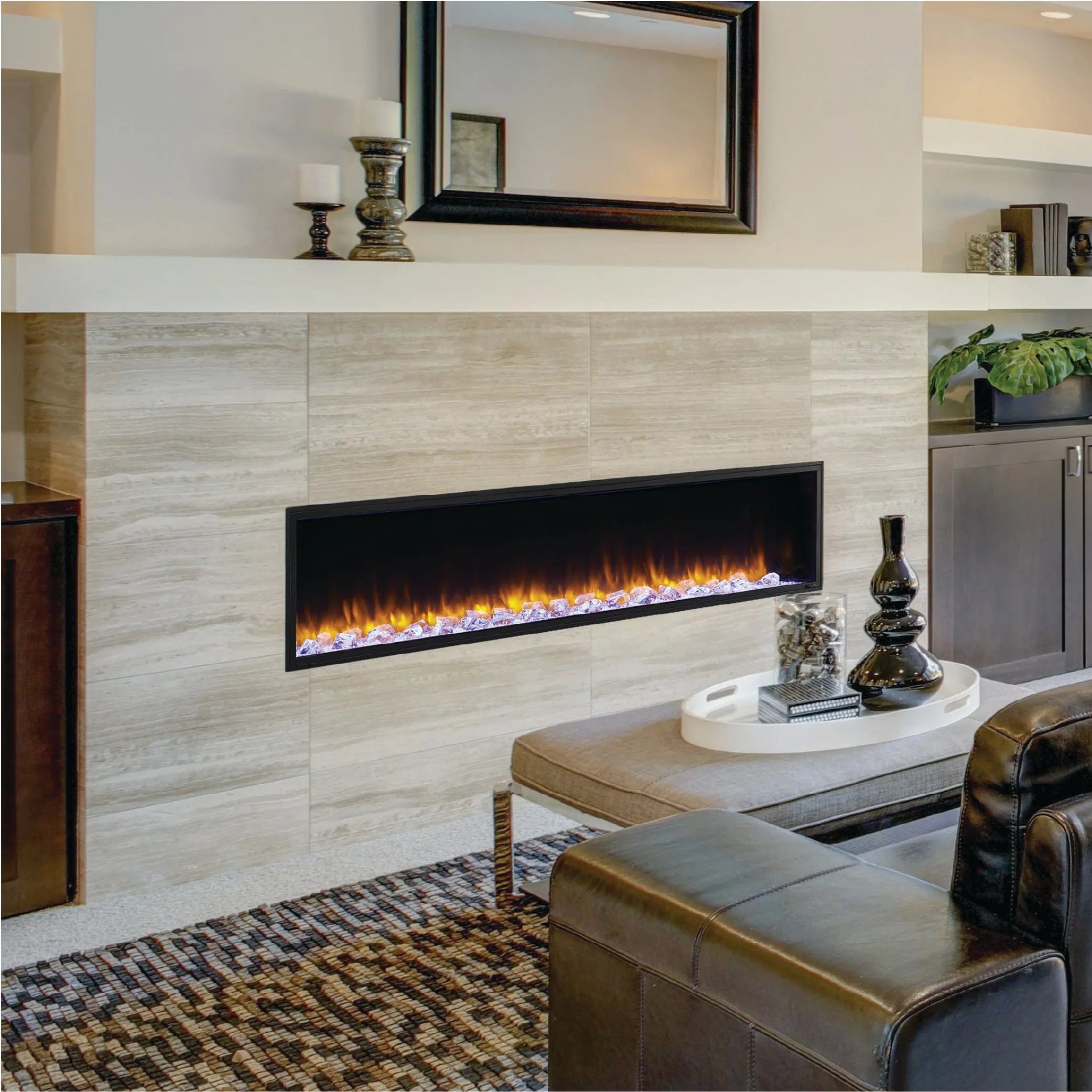 SimpliFire Scion 55-Inch Linear Recessed Smart Electric Fireplace