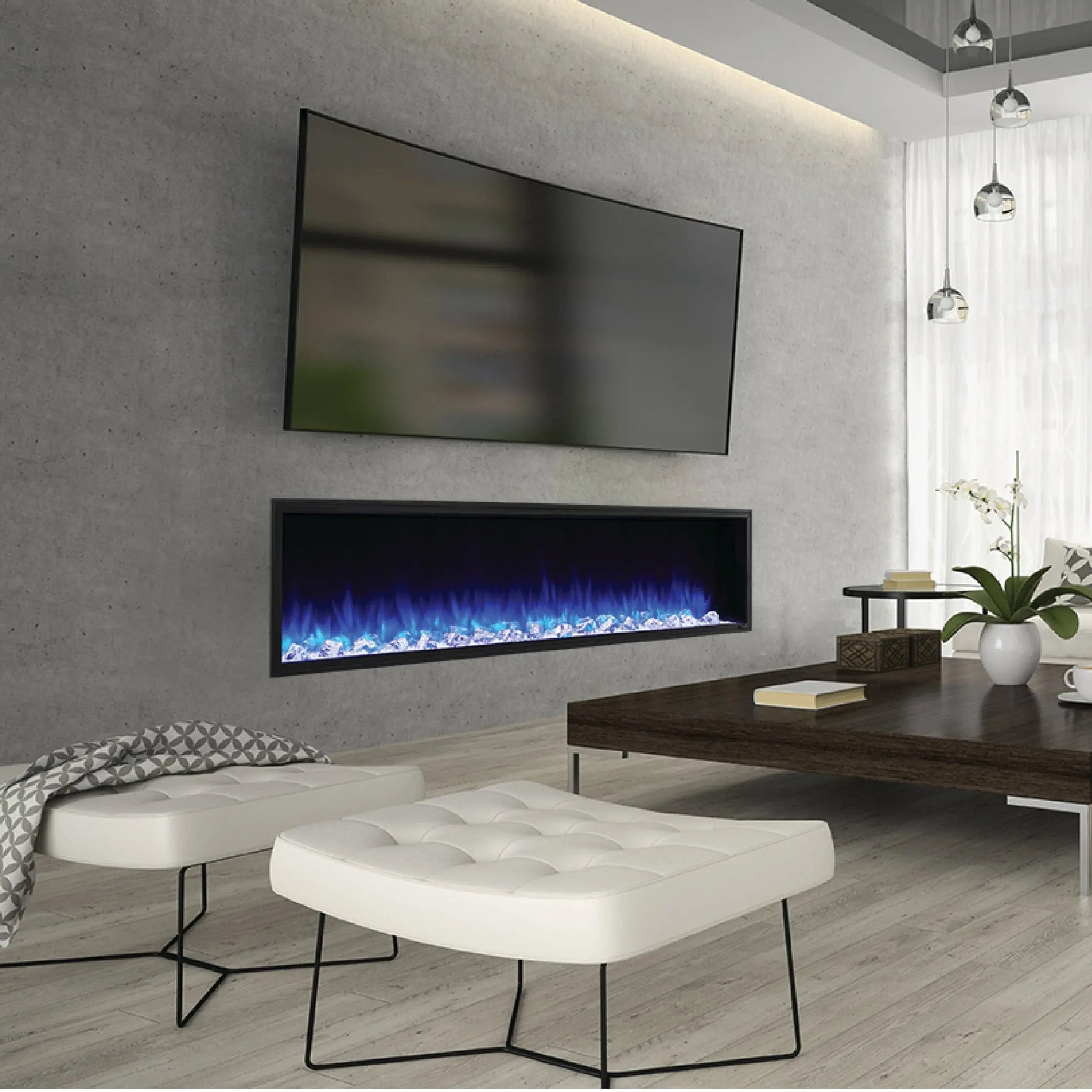 SimpliFire Scion 55-Inch Linear Recessed Smart Electric Fireplace