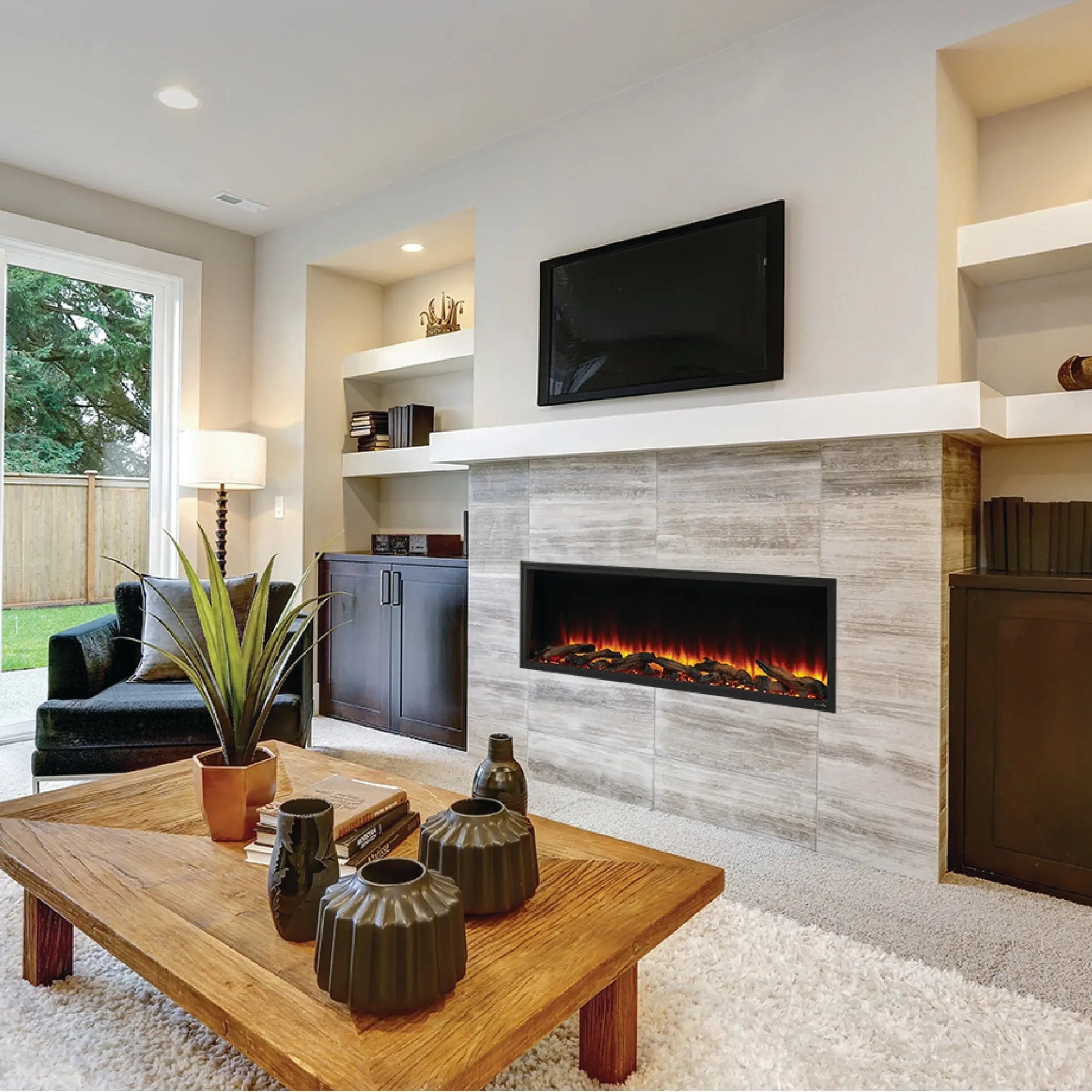 SimpliFire Scion 55-Inch Linear Recessed Smart Electric Fireplace