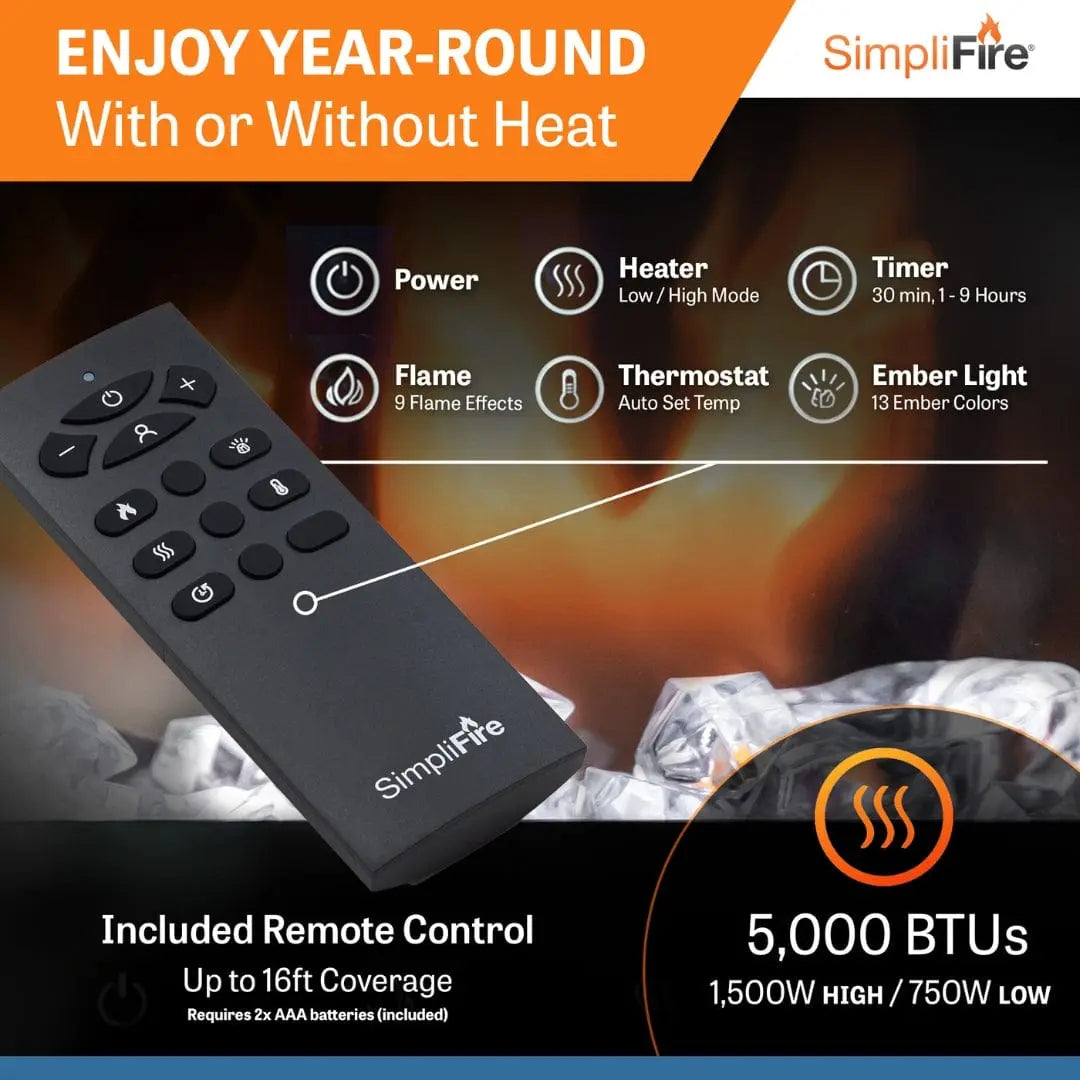 SimpliFire 60-in Allusion Slim Linear Electric Fireplace