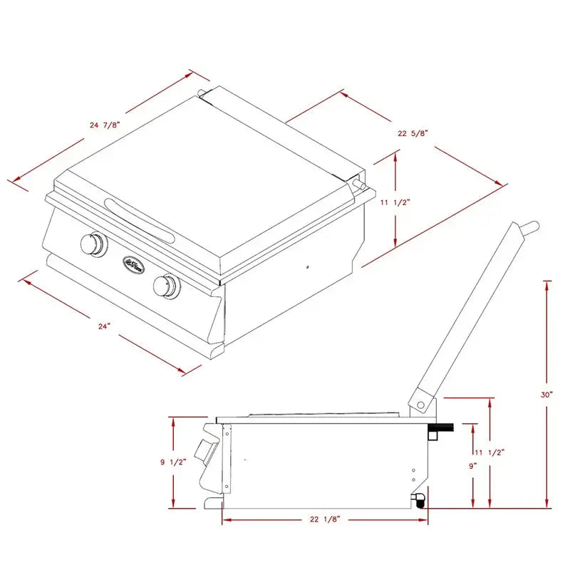 Cal Flame 2-Burner Built-in Stainless Steel Hibachi Gas Grill
