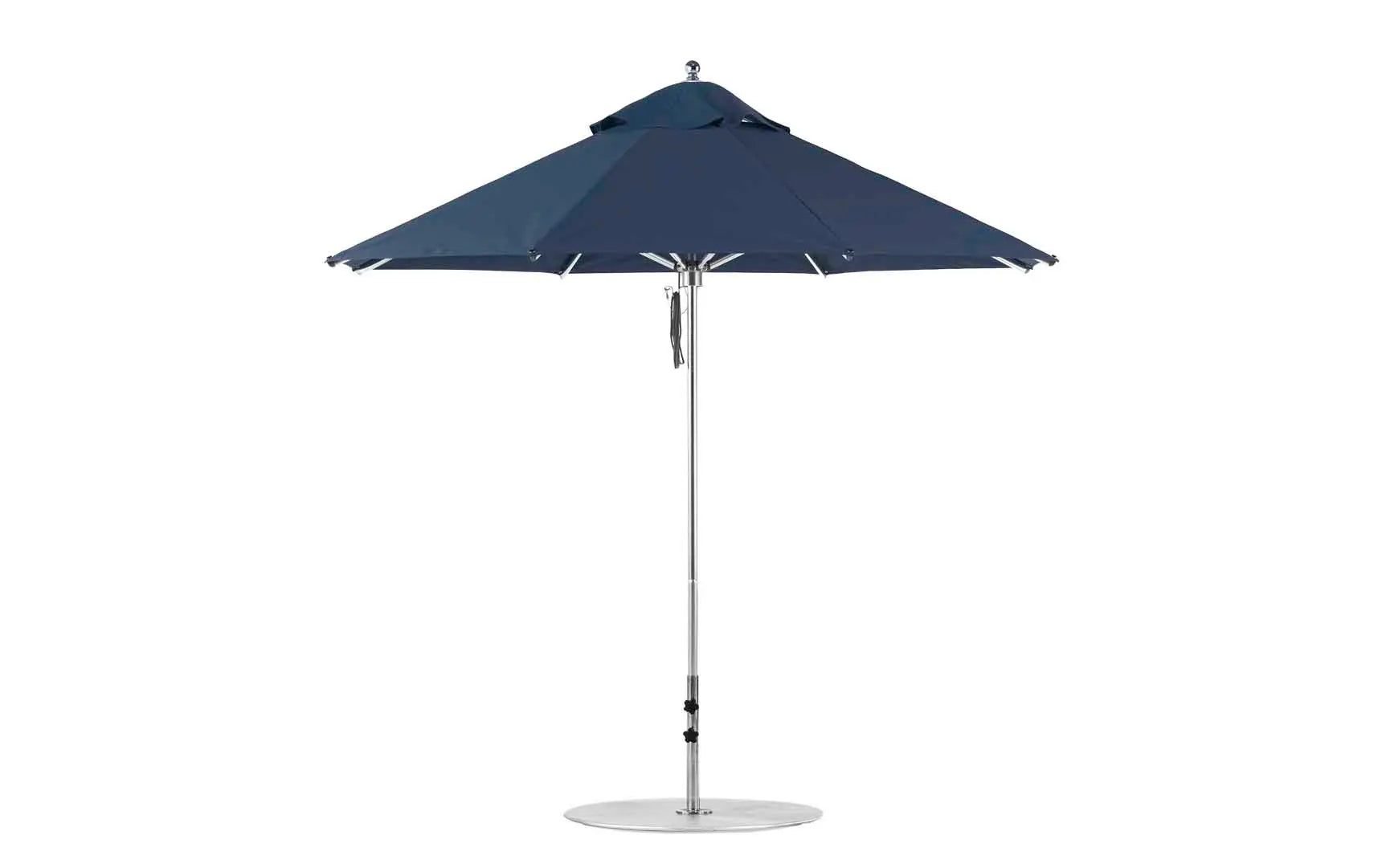9-foot octagonal Premier Umbrella with a black canopy and wooden frame.