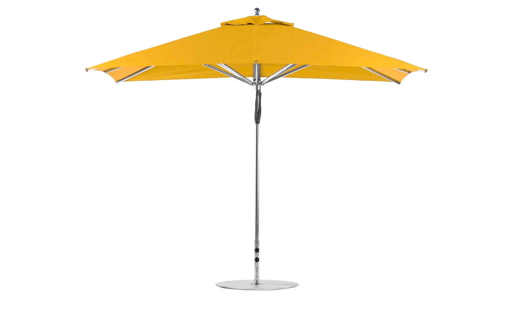 8.5-foot rectangle pulley premier umbrella with clear canopy and wooden frame