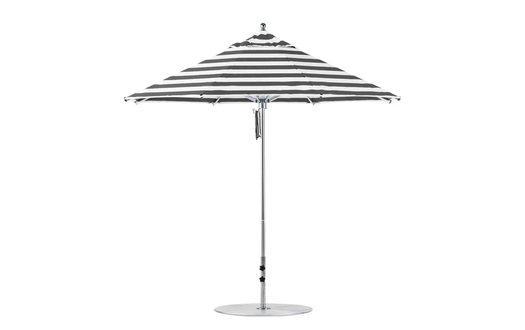9-foot octagonal Premier Umbrella with a black canopy and wooden frame