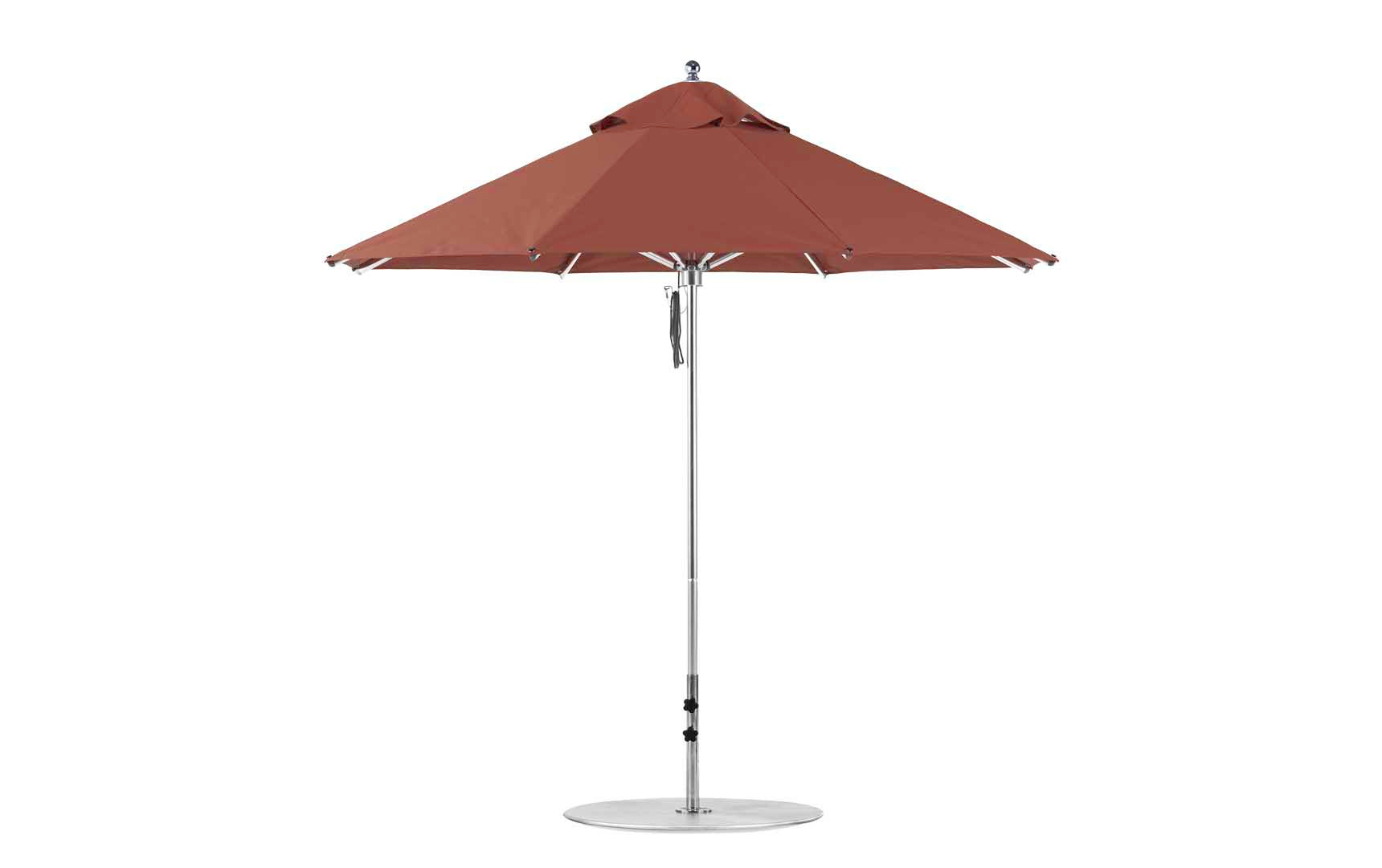 9-foot octagonal Premier Umbrella with a black canopy and wooden frame.