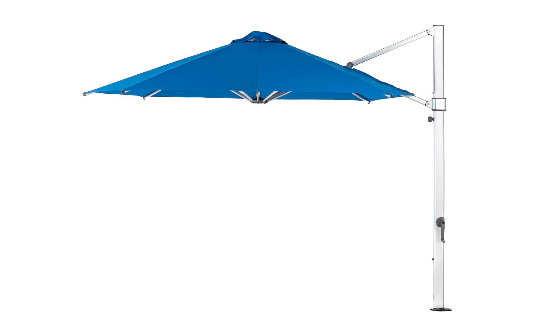 11-foot octagonal umbrella with cantilever design and black canopy