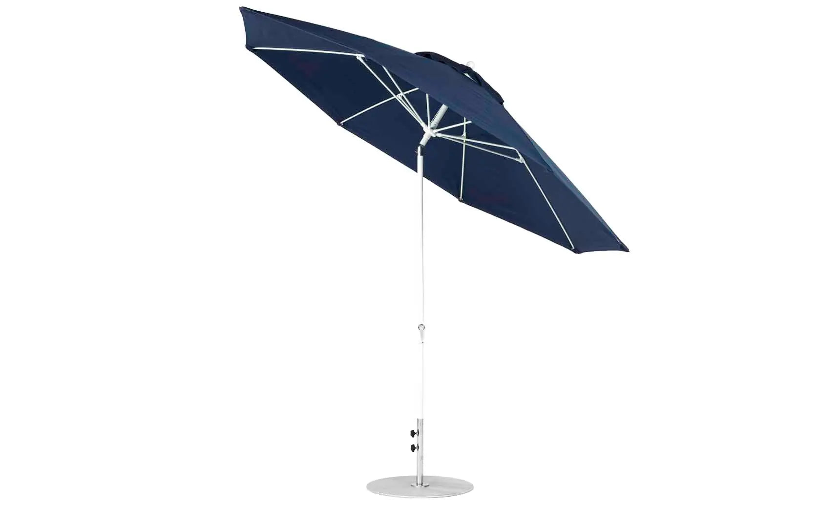 11-foot octagonal crank auto tilt essential fiberglass umbrella in white