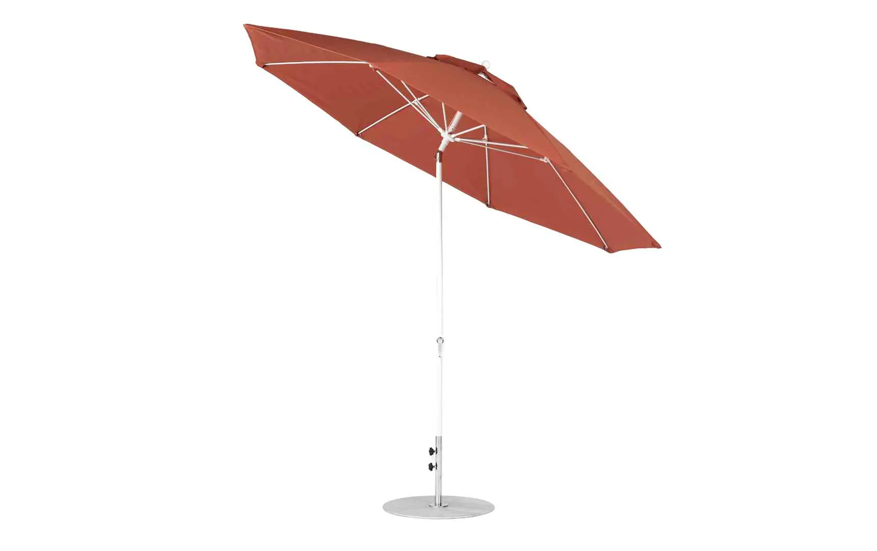 11' octagon crank auto tilt essential fiberglass umbrella in vibrant colors with wooden ribs and black base