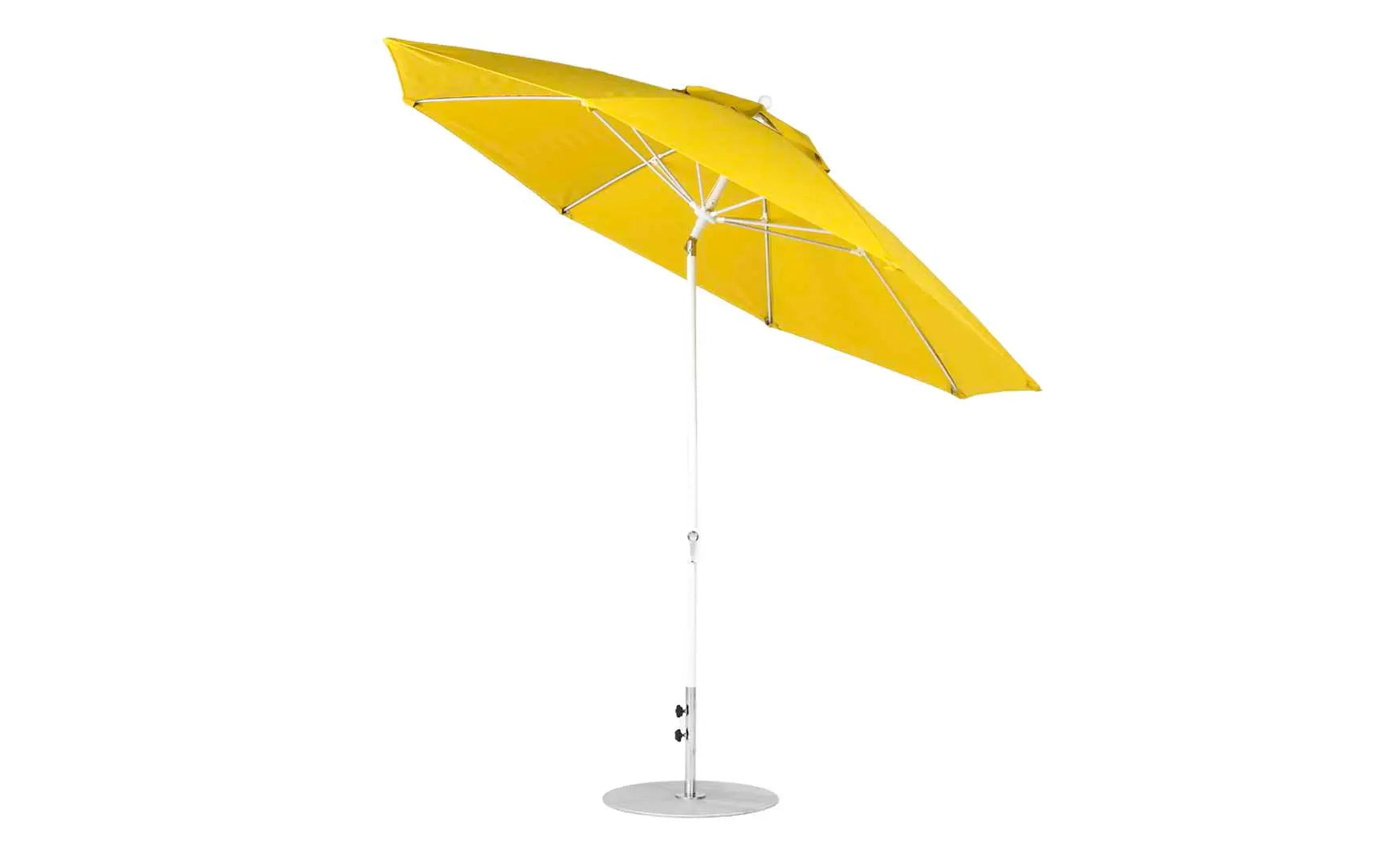 11-foot octagonal crank auto tilt essential fiberglass umbrella in white