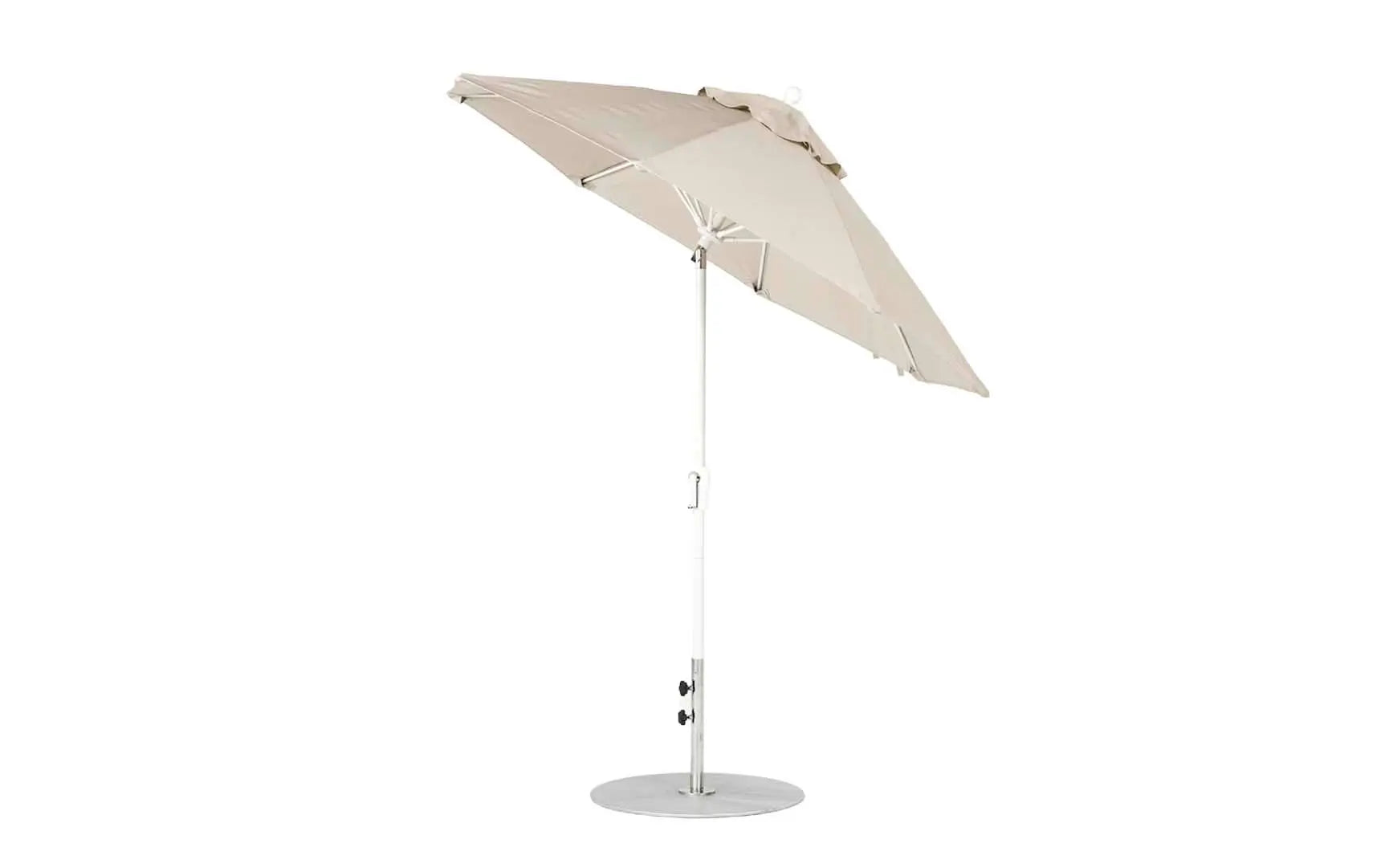 7.5-foot octagonal crank auto tilt essential fiberglass umbrella in white