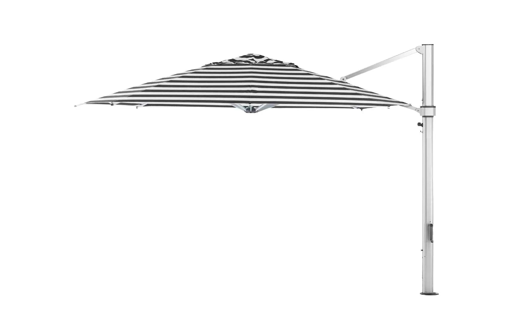 13-foot octagonal umbrella with cantilever design for easy angle adjustment.