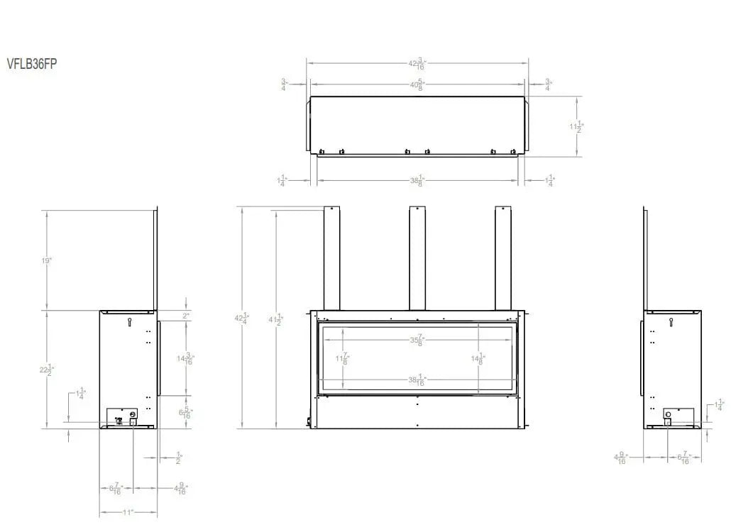 Empire 36" Boulevard Vent-Free Linear Gas Fireplace with Barrier