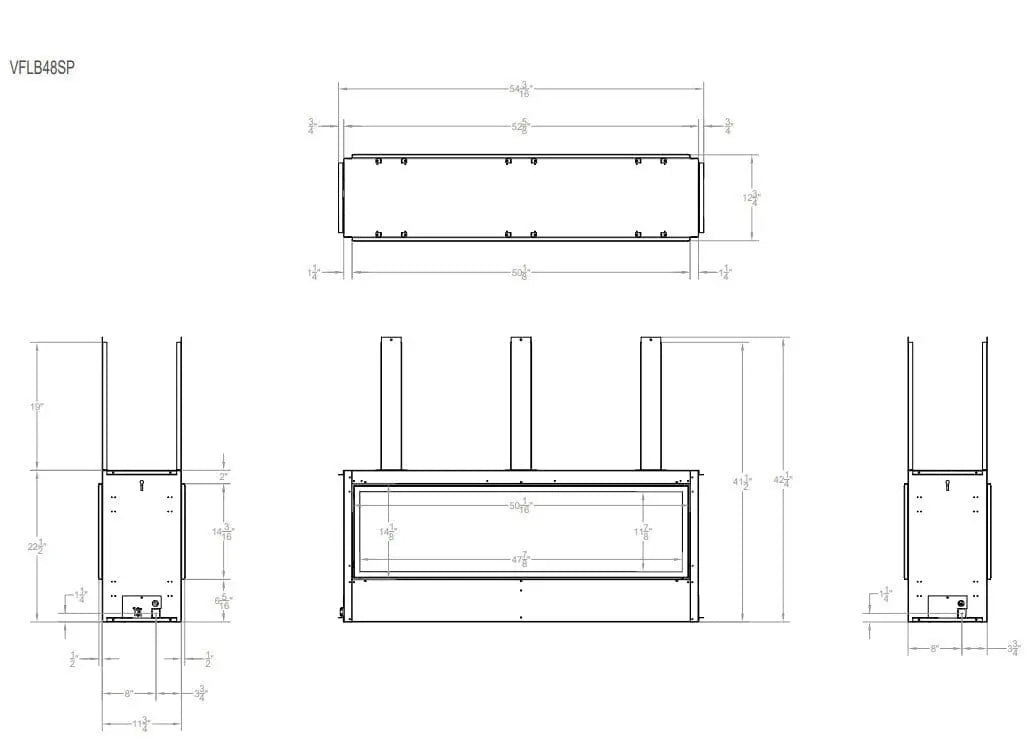 Empire 48" Boulevard Double-Sided Vent-Free Linear Gas Fireplace with Barrier