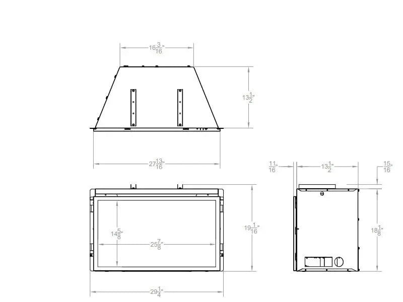 Empire 29" Loft Vent-Free Gas Fireplace Insert with Barrier and Black Liner
