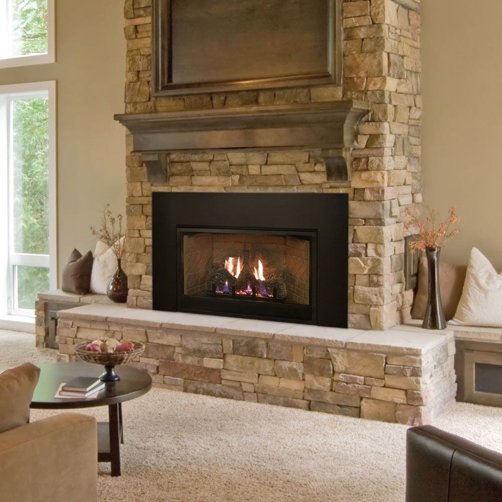 Empire 32" Franklin Vent-Free Gas Fireplace Insert with Log Set and Brick Liner