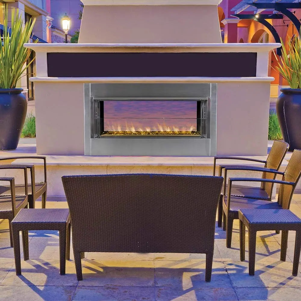 Superior 43-Inch VRE4543 Outdoor Linear Vent-Free Gas Fireplace with Remote and Glass Media