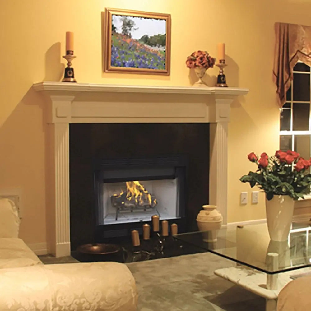 Superior WRT2000 Traditional Radiant Wood Burning Fireplace with White Stacked Panel
