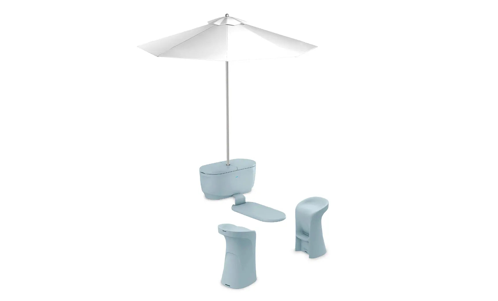 PartyPad swim-up bar with blue padding and built-in cooler