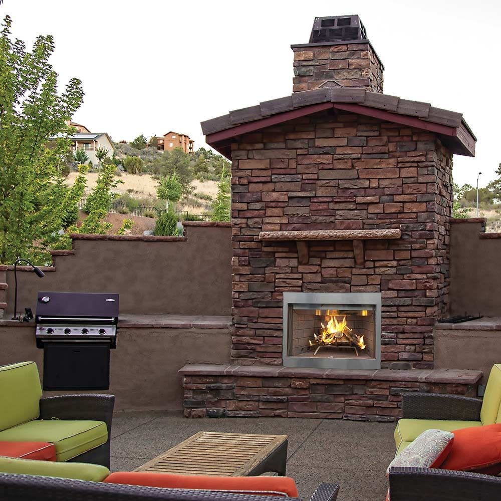Superior 36-Inch WRE3036 Outdoor Wood Burning Fireplace with White Refractory Panel