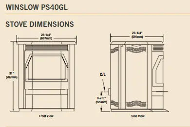 Iron Strike Winslow Steel Pellet Stove PS40GL