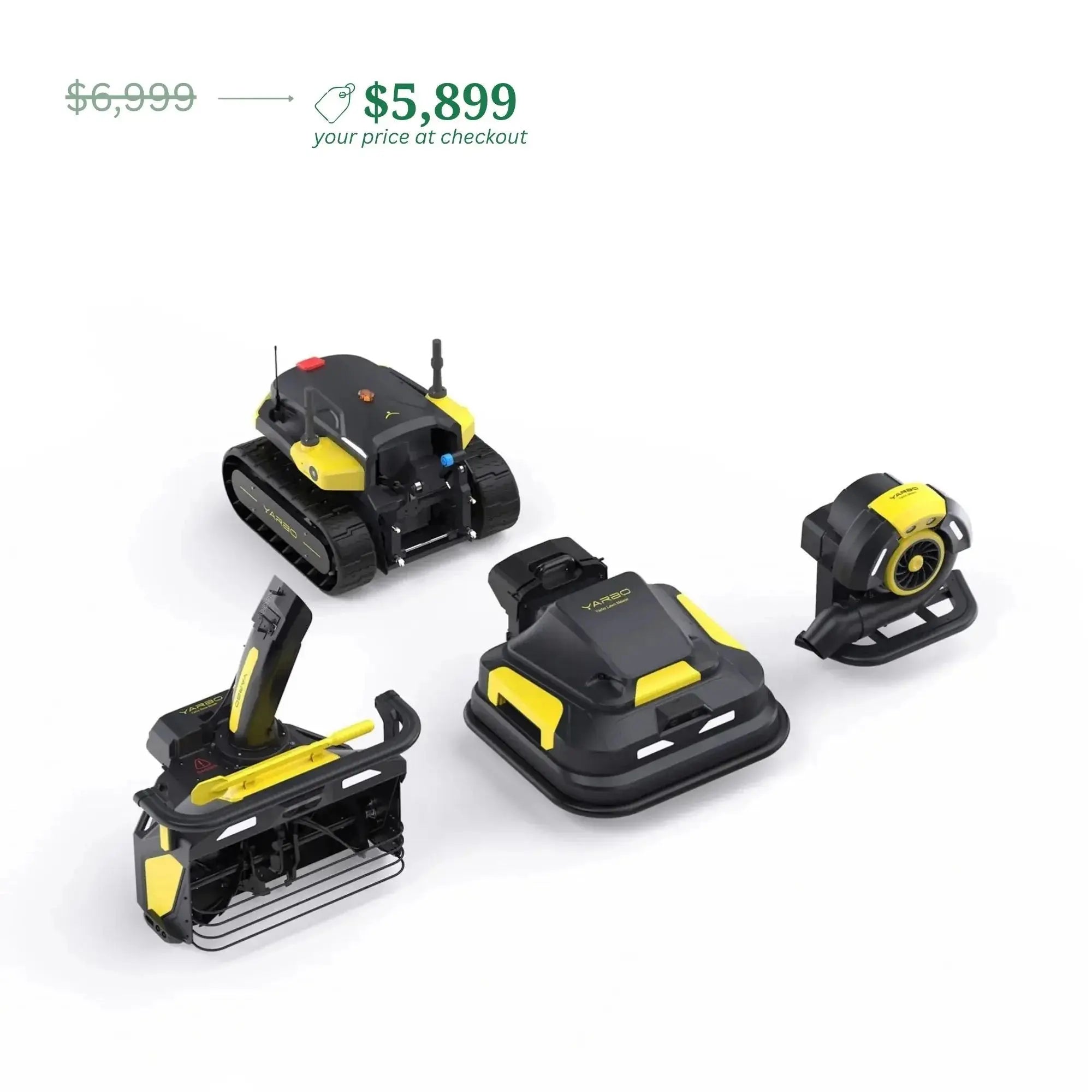 Yarbo 4-in-1 Yard Robot | Core + Lawn Mower + Snow + Leaf