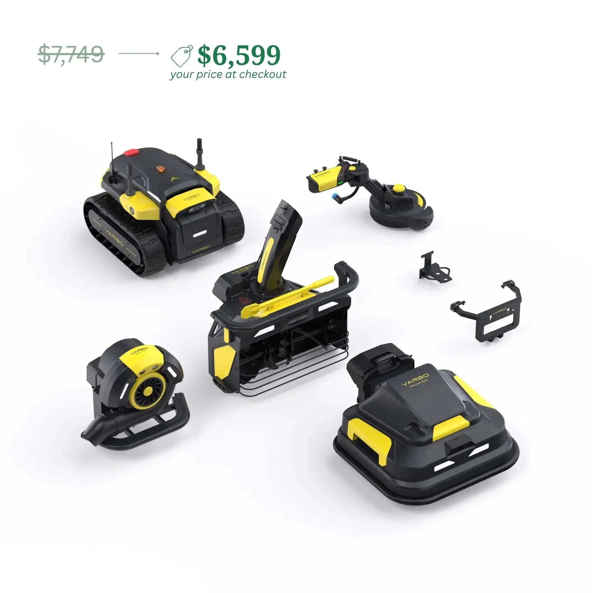 Yarbo 5-in-1 Yard Robot | Core + Lawn Mower + Snow Blower + Leaf Blower + Trimmer