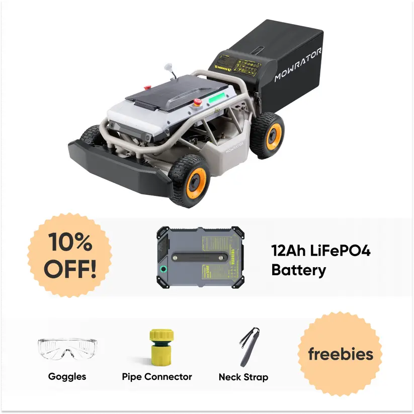 Mowrator S1 4WD Lawn Mower + Extra 12Ah Battery Mowrator