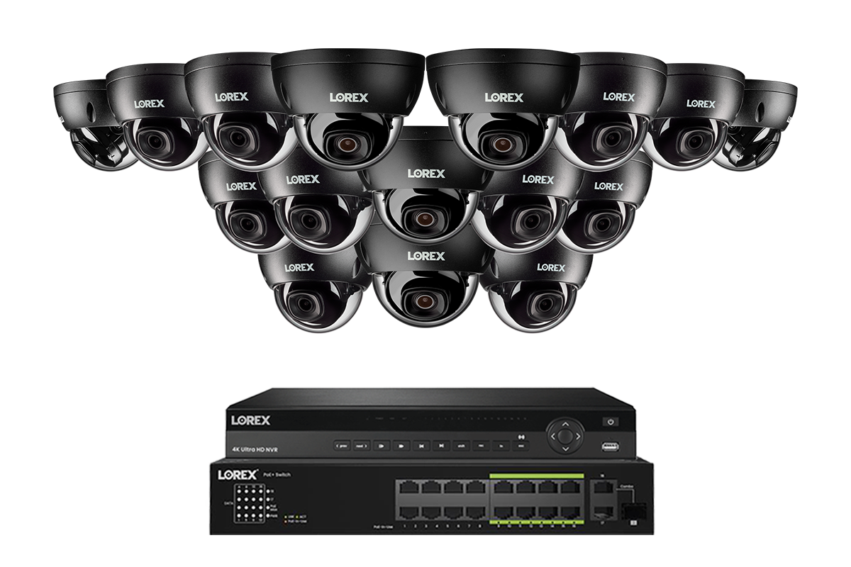Lorex Elite Series 4K 32-Camera Capable 8 TB Wired NVR System with 8 MP (4K) A10 IP Dome Cameras