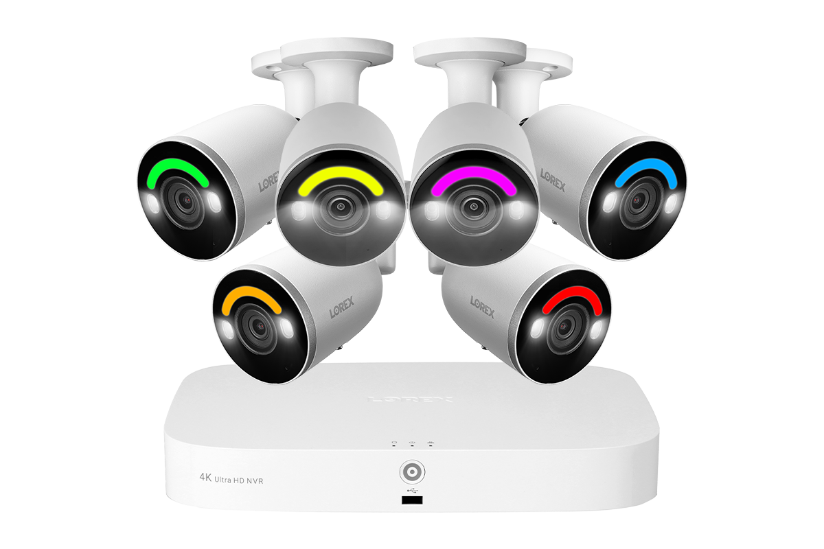 Lorex Fusion 4K 16-Channel NVR System with H14 Smart Security Lighting Bullet Cameras