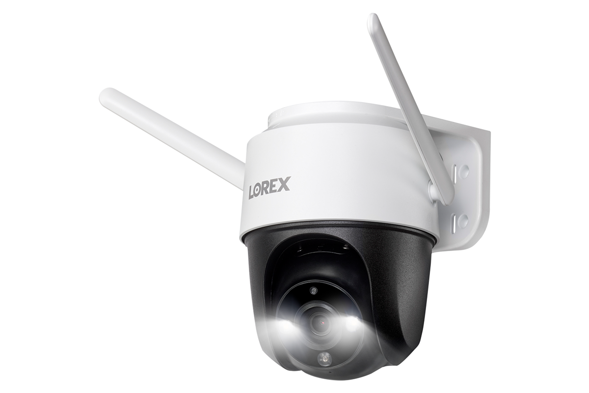 Lorex 2K Wireless Outdoor Pan-Tilt Security Camera – AC-Powered Wi-Fi (32 GB)