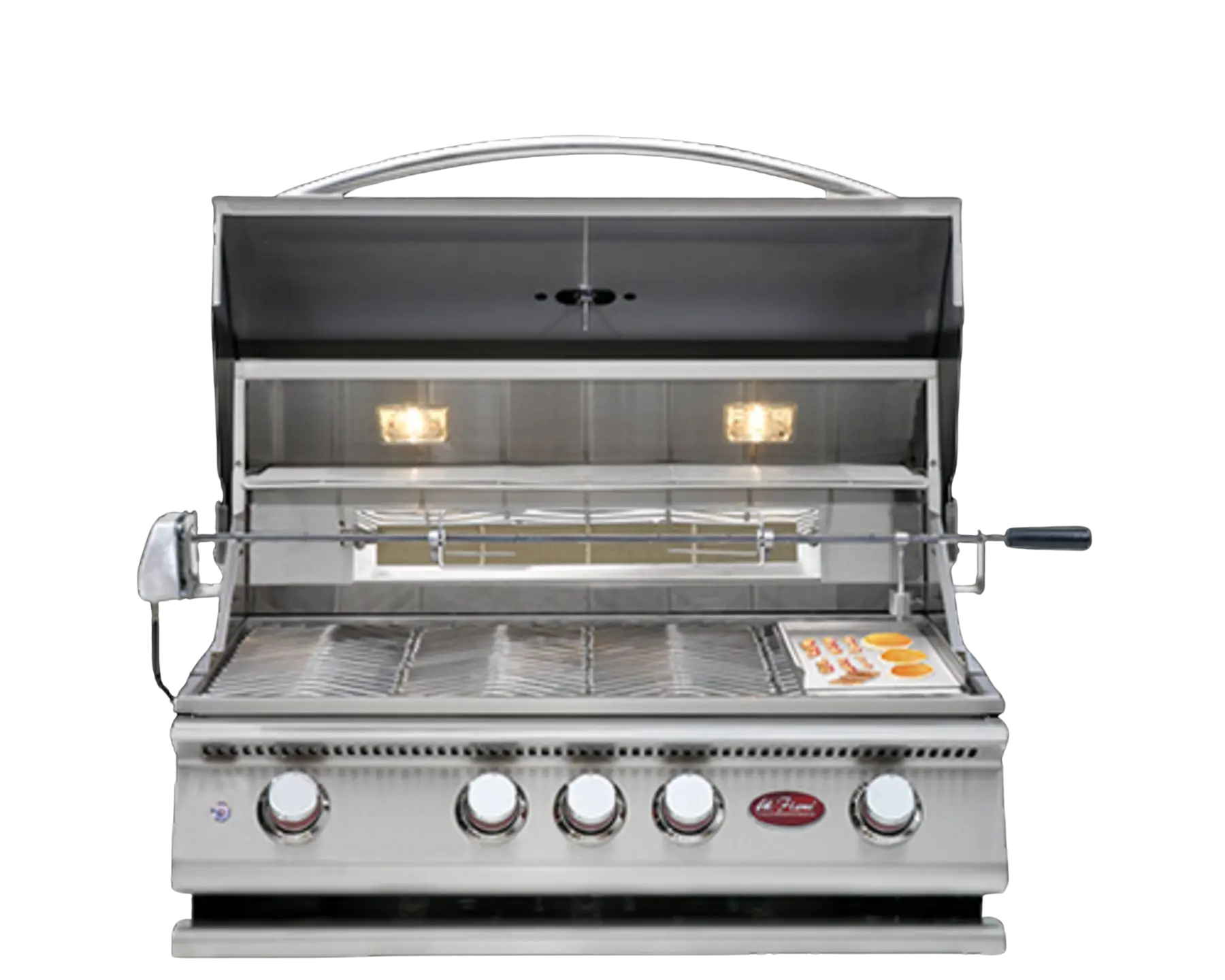 Cal Flame P Series P4 4 Burner Built-In Gas Grill with Lights Rotisserie and Back Burner | Model: BBQ19P04 | AQVINA World - Aqvina LLC