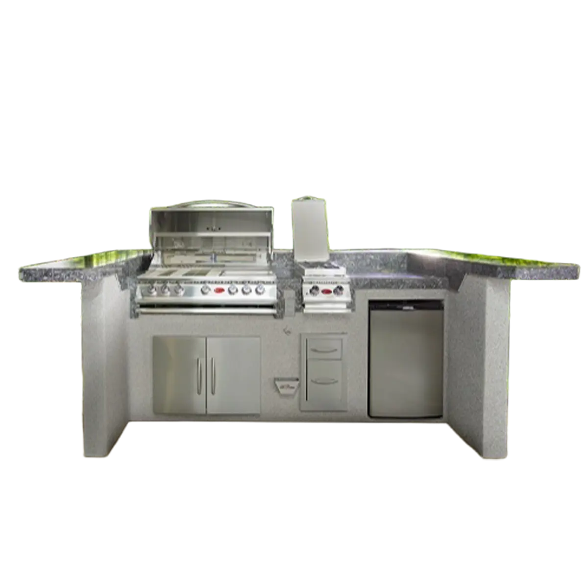 Cal Flame La Jolla Q Platinum Series BBQ Island with P4 Grill Bundle | Model: PV-7000 | AQVINA World - Aqvina LLC