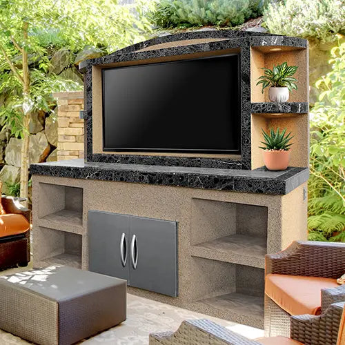 Cal Flame - ODC-2 Crystal Outdoor Entertainment Center - odc-2 | AQVINA World - Aqvina LLC