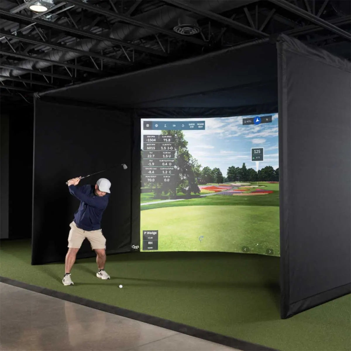 Carl's Place CURVED Golf Simulator Enclosure Kit with Premium Impact Screen 9'H × 14'W × 8'D | Model: cge-9x14x8 Carl's Place