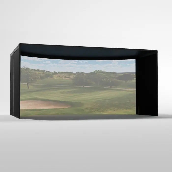 Carl's Place CURVED Golf Simulator Enclosure Kit with High-Contrast Gray Golf Impact 10'H × 17'W × 10'D | Model: cge-gp-10x17x10 - Aqvina LLC