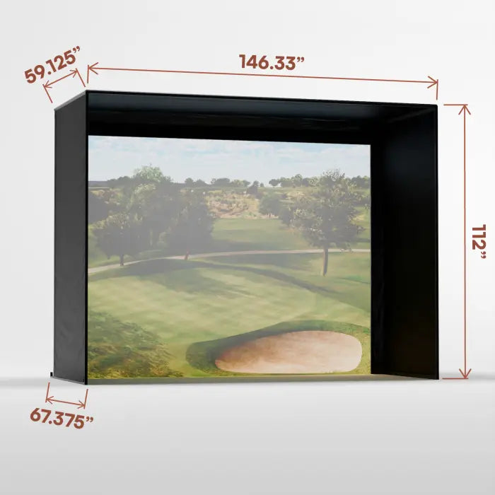 Carl's Place DIY Golf Simulator Enclosure Kit with High-Contrast Gray Impact Screen 9x12 | Model: gekc2-gp-9x12x5 Carl's Place