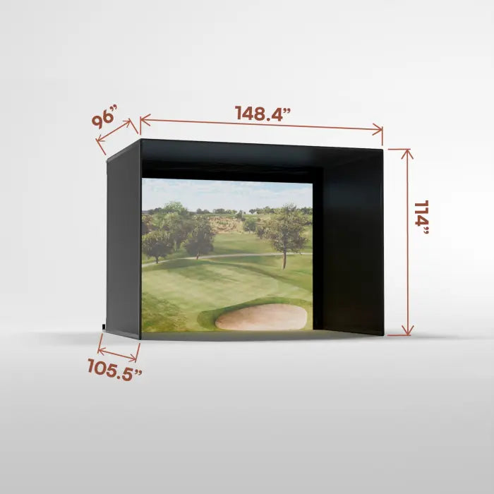 Carl's Place PRO Golf Simulator Enclosure Kit with Premium Impact Screen 9'H × 12'W × 8'D | Model: pgec2-pm-9x12x8 Carl's Place