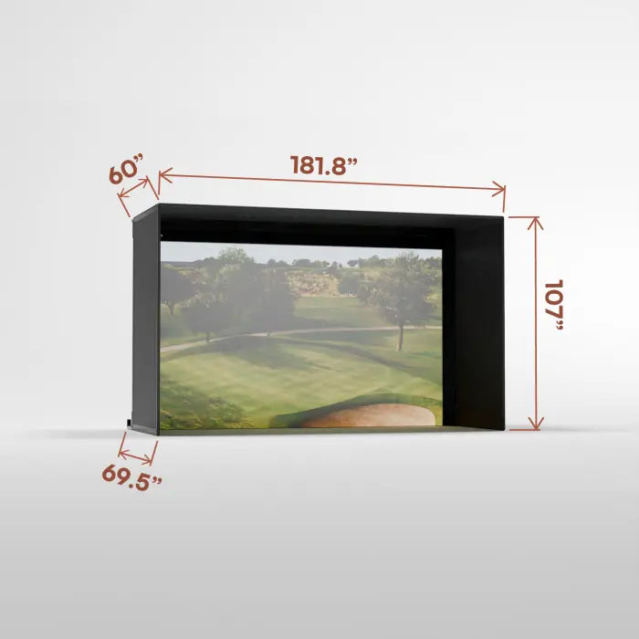 Carl's Place PRO Golf Simulator Enclosure Kit with High-Contrast Gray Impact Screen 8.5'H × 14.5'W × 5'D | Model: pgec2-gp-8-5x14-5x5 Carl's Place