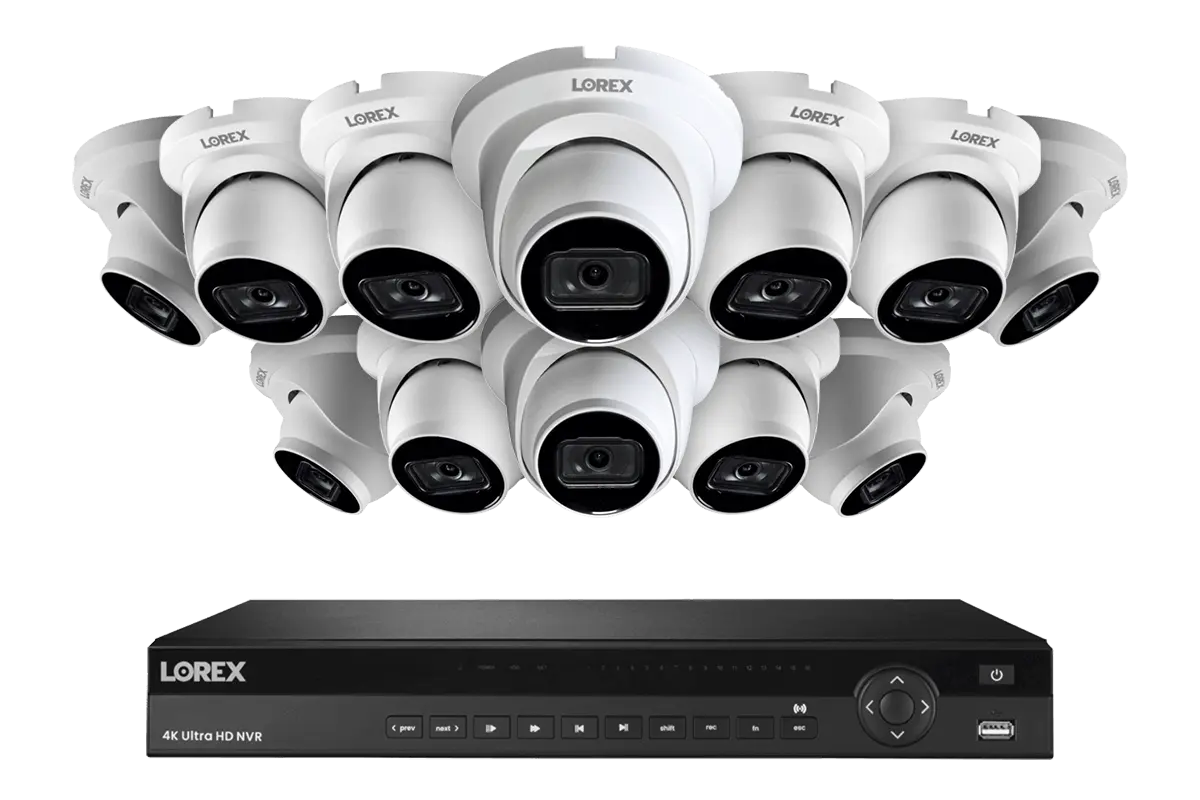 Lorex 4K (16-Camera Capable) 6 TB Wired NVR System with Nocturnal 3 Smart IP Dome Cameras - Aqvina LLC