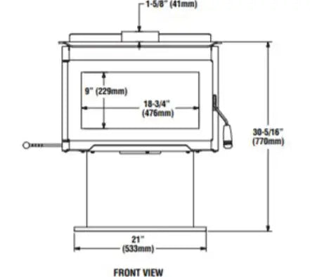 Iron Strike Tahoma 2100 Free standing wood burning stove 76,000 BTU's