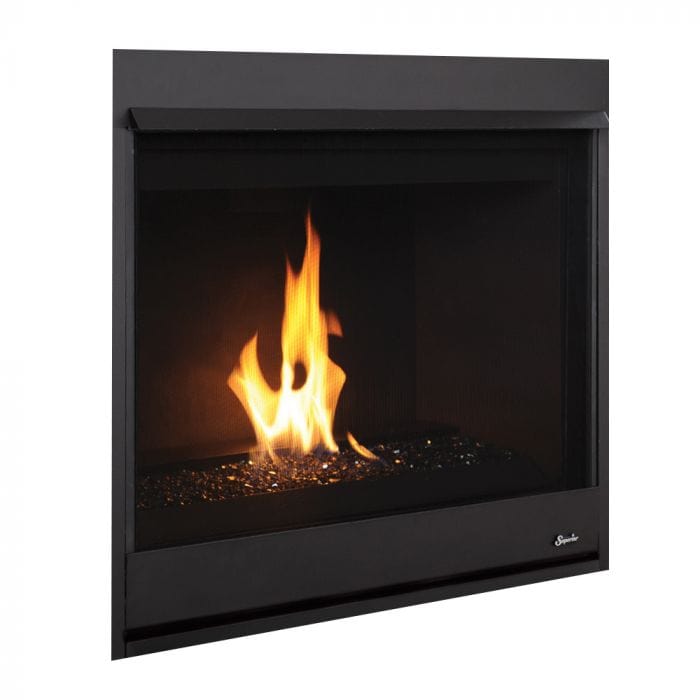 Superior 33-Inch DRC2033 Contemporary Electronic Ignition Direct Vent Gas Fireplace with Crushed Glass Media