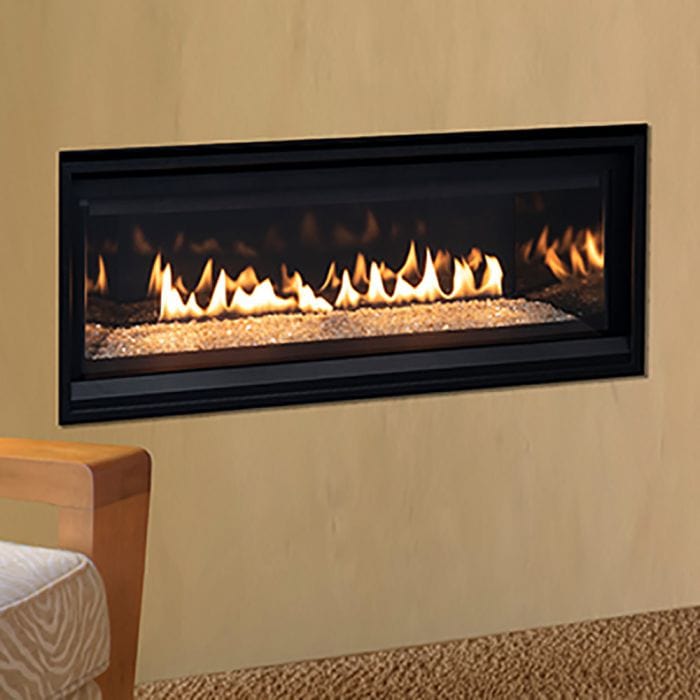 Superior 55-Inch DRL3555 Linear Electronic Ignition Direct Vent Gas Fireplace with Remote and Crushed Glass Media