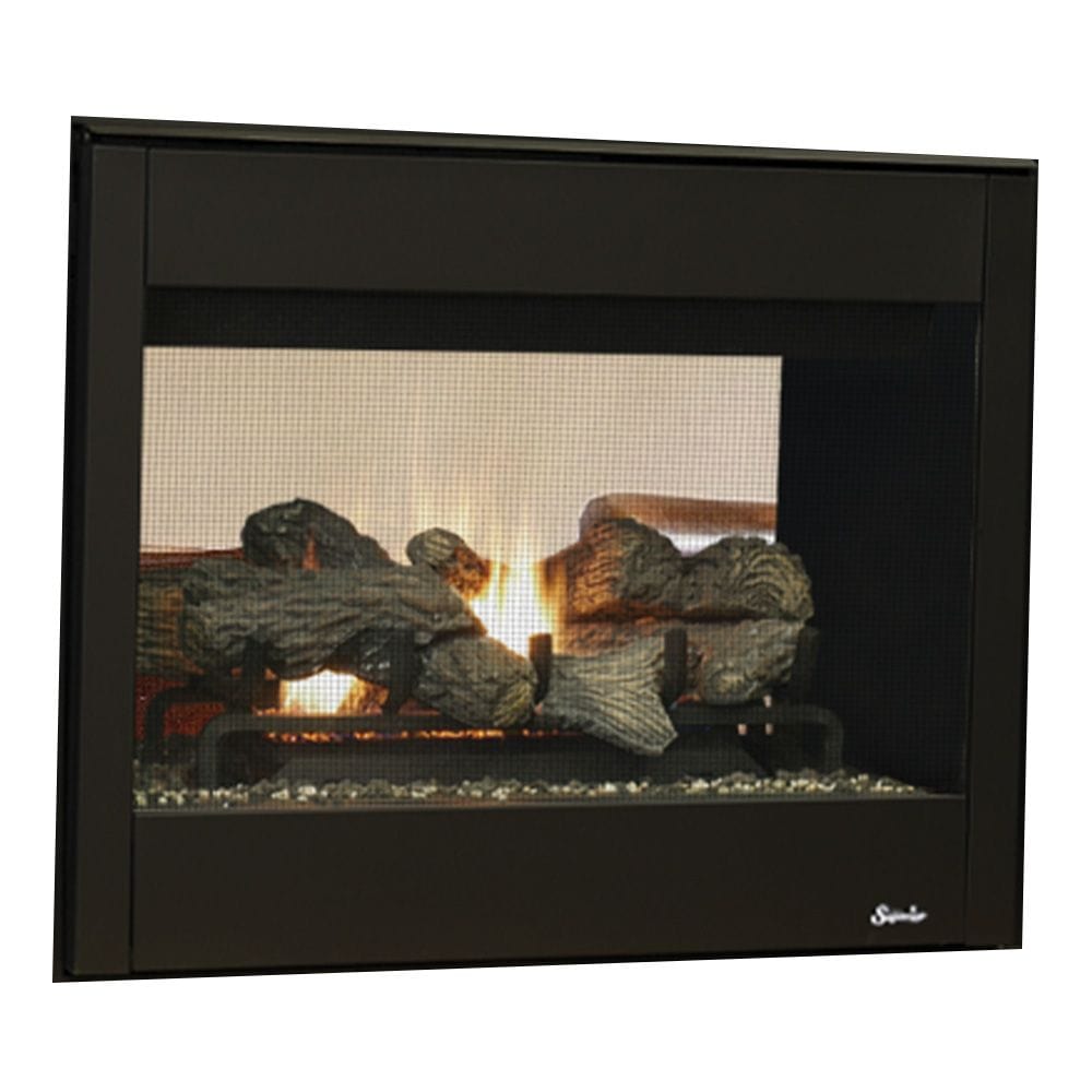 Superior 40-Inch DRT40STDEN Double-Sided Electronic Ignition Direct Vent Gas Fireplace with Split Oak Log Set