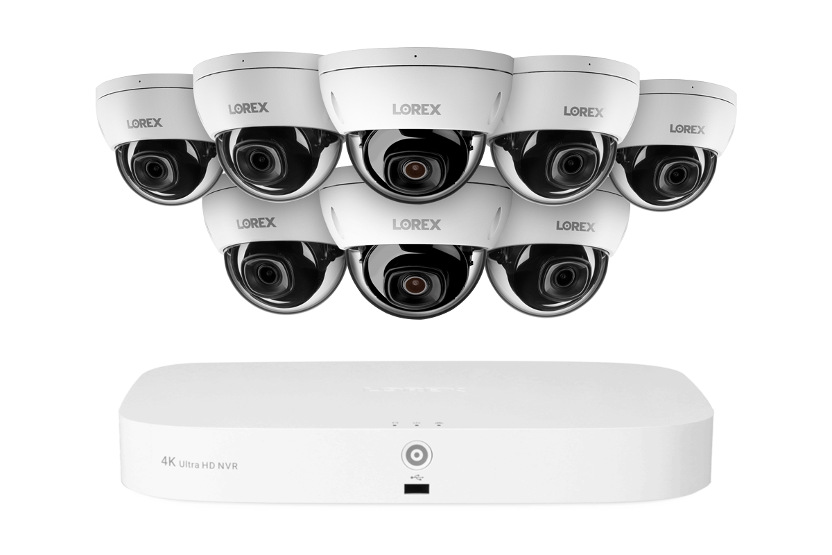 Lorex Fusion NVR with A10 IP Dome Cameras – 4K 16-Camera Capable (8 Wired + 8 Wi-Fi Fusion) 2TB Wired System
