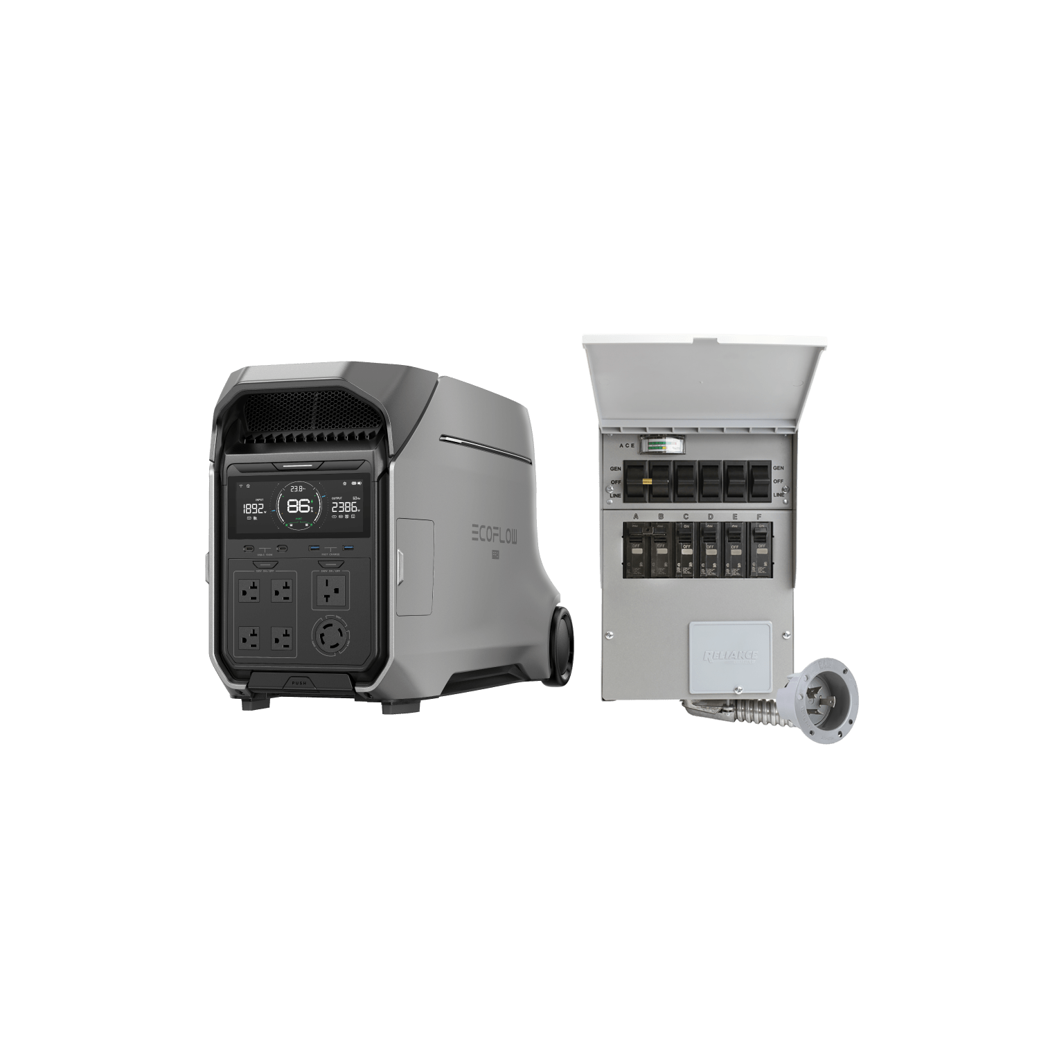 EcoFlow DELTA Pro 3 Portable Power Station + Transfer Switch