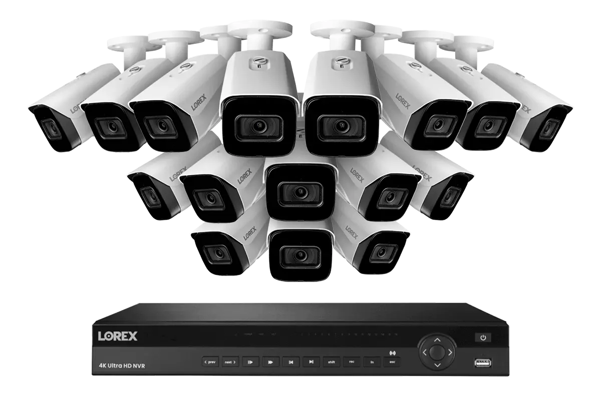 Lorex 4K (16 Camera Capable) 6TB Wired NVR System with Nocturnal 3 Smart IP Bullet Cameras – Complete Security Solution - Aqvina LLC