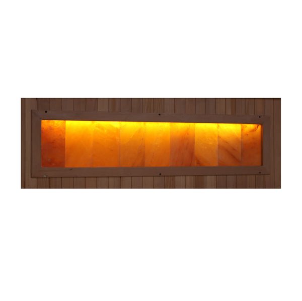 Golden Designs 3-Person Full Spectrum PureTech™ Near Zero EMF Infrared Sauna with Himalayan Salt Bar | Model: GDI-8230-01